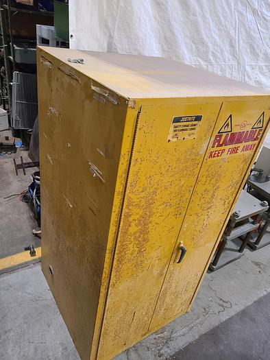 Used Justrite Safety Storage Cabinet for Flammable Liquids.