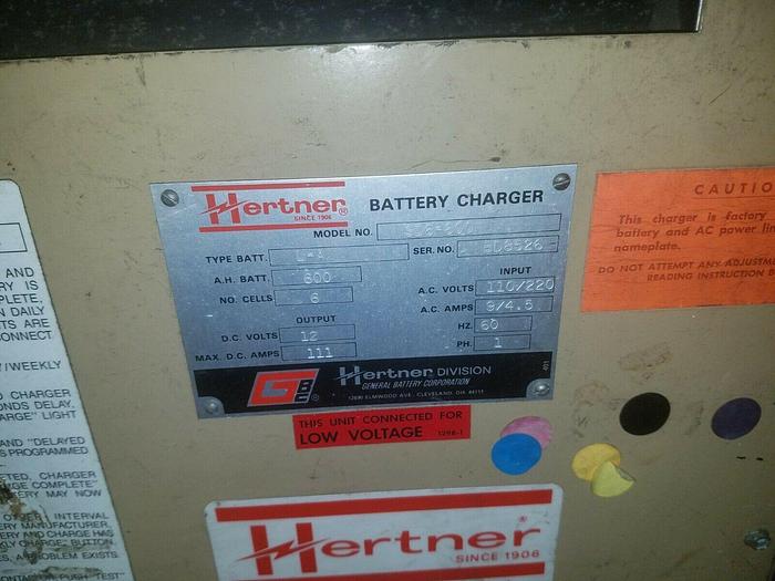 Used Hertner Battery Charger Model SD6 600 12 Volt 111 AMPS