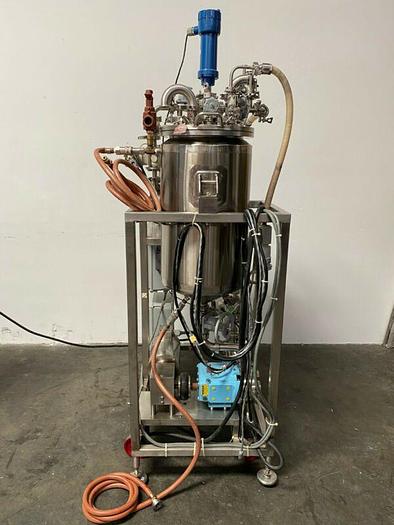 Used Millipore TFF Skid w/ Waukesha 030 Pump & 80L Jacketed Vessel w/ Controller