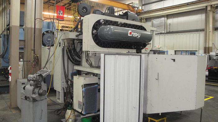 Used 1996 Enshu Vertical Machining Center, Model 650VX, 26" X 79" Table, X-63", Y-26" 50 Taper, 20 HP, 6000 RPM, Fanuc 18M CNC