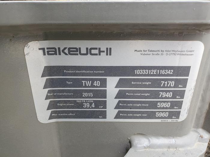Used 2015 Takeuchi  TW40