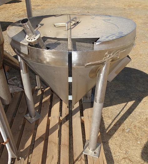 Used Hopper, 3.5 CF, S/st, Precision Stainless, Cone Bottom, #S742483