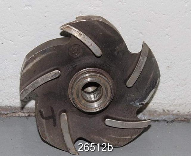 Used Goulds 3196 Goulds 3196 Impeller, 1X1.5X6, 5 Vane Impeller, 4.75" Diameter Impeller,Stainless Steel Impeller, #26512