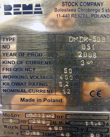 Used 2008 REMA under table crosscut saw Type DMDK-50B