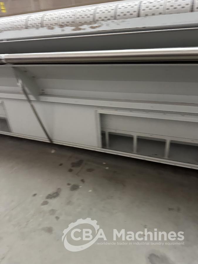 Used 2013 Lapauw small piece ironing line with vacuum table 1 roll 1600 Gas ironer and unifold 