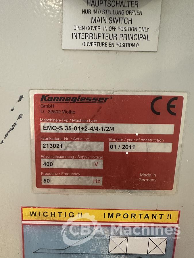 Used 2011 Kannegiesser EMQ-S 35-01+2-4/4-1/2/4