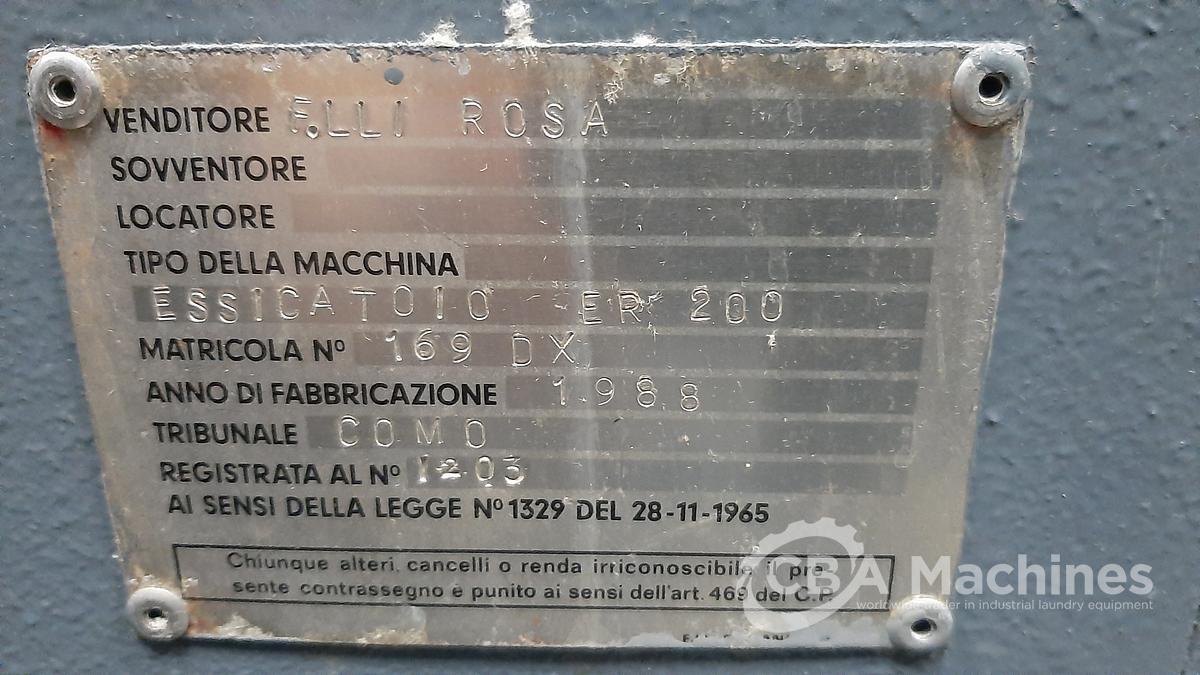 Used 1988/2020 Dryer Fratelli Rosa ER200  ( 781 )