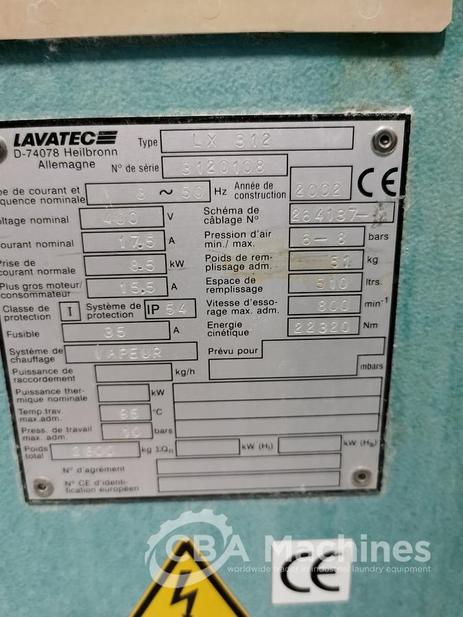 Used 2002 Washer Extractor Lavatec LX312 (51kg) ( 561 )