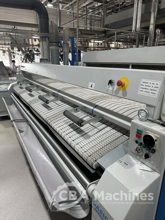 Used 2009 Ironing Line Lapauw 2x1200x3300 GAS + Jensen Classic + MFS Folder (905-906-907)