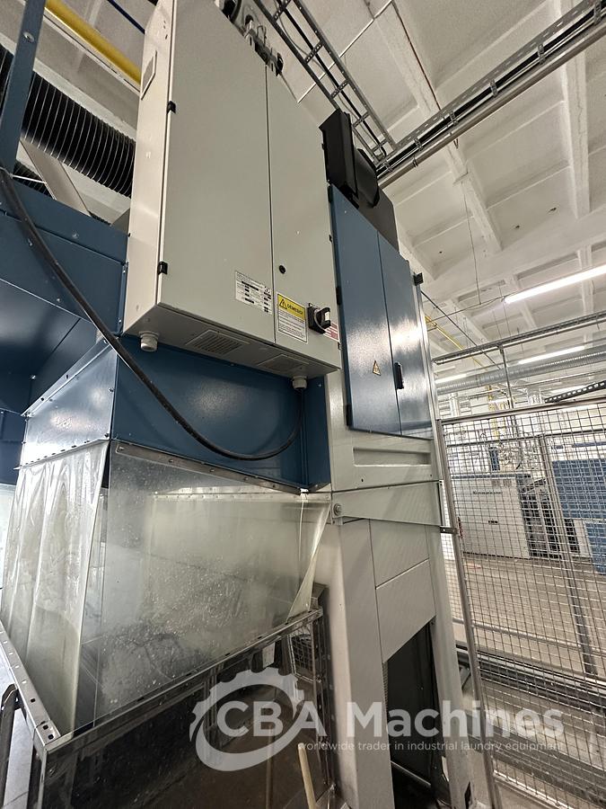 Used 2020 Kannegiesser Complete CBW Tunnel System PT 13x60 + Press PP10-60-40 + Shuttle + 3x DII-60 GAS + Step Conveyor + Lint Filter + Conveyors