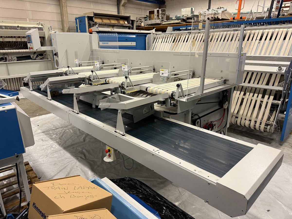 Used 2009 Ironing Line Lapauw 2x1200x3300 GAS + Jensen Classic + MFS Folder (905-906-907)