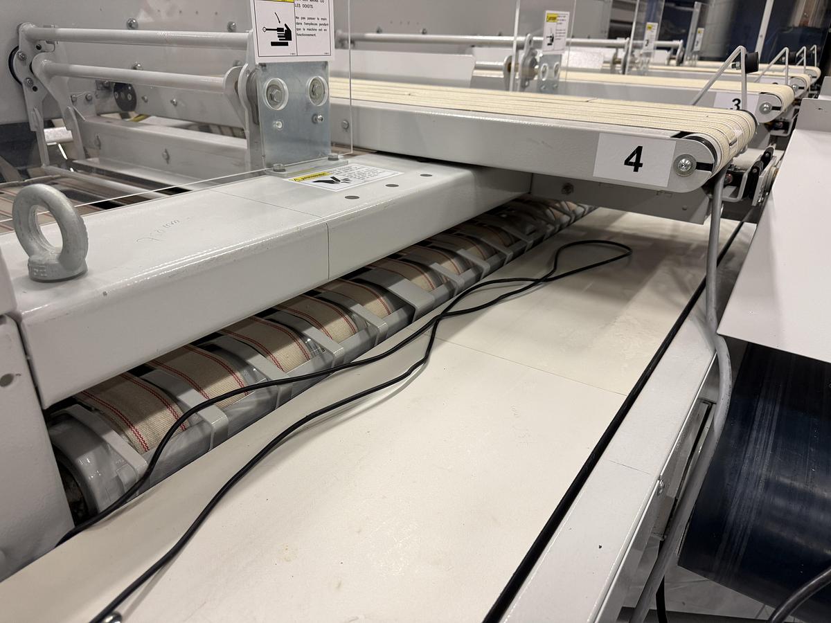 Used 2009 Ironing Line Lapauw 2x1200x3300 GAS + Jensen Classic + MFS Folder (905-906-907)