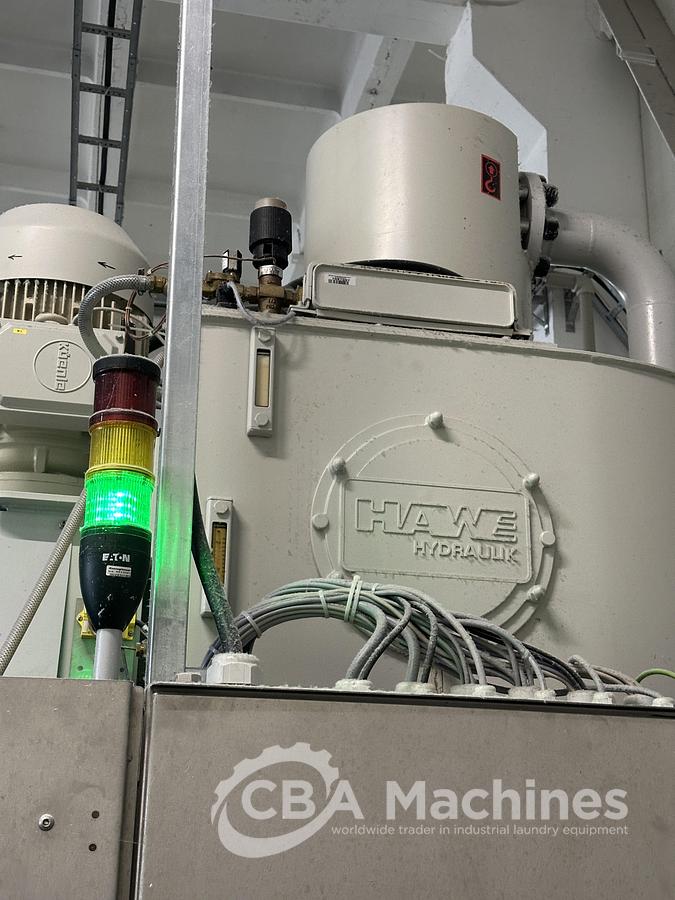 Used 2020 Kannegiesser Complete CBW Tunnel System PT 13x60 + Press PP10-60-40 + Shuttle + 3x DII-60 GAS + Step Conveyor + Lint Filter + Conveyors