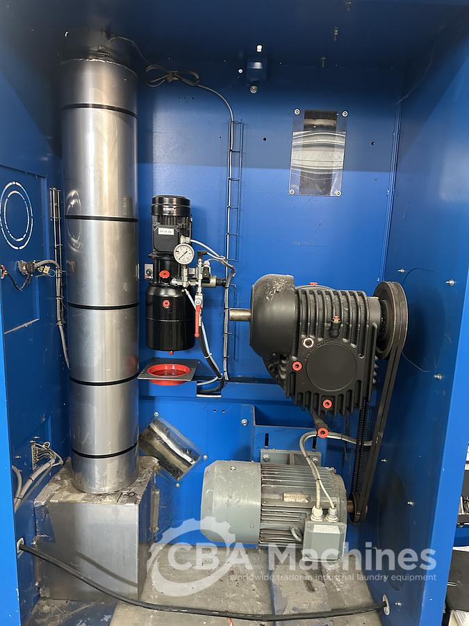 Used 2013 Lapauw small piece ironing line with vacuum table 1 roll 1600 Gas ironer and unifold 