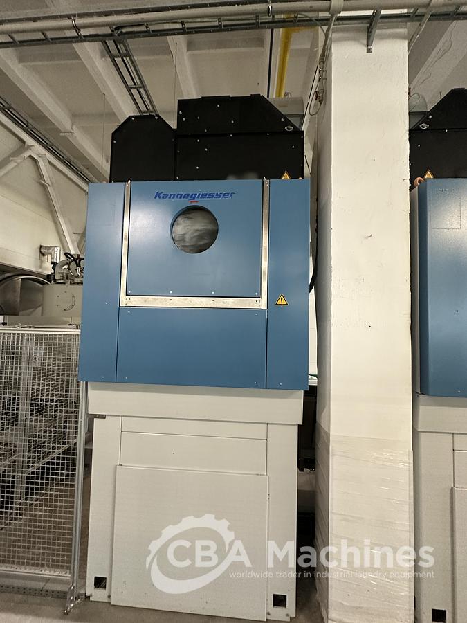 Used 2020 Kannegiesser Complete CBW Tunnel System PT 13x60 + Press PP10-60-40 + Shuttle + 3x DII-60 GAS + Step Conveyor + Lint Filter + Conveyors