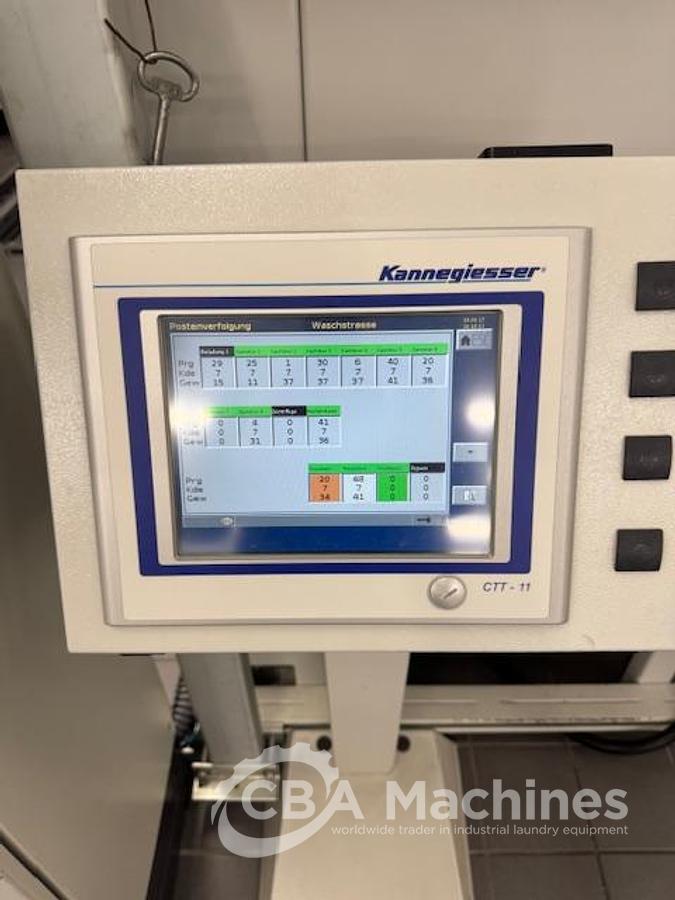 Used 2008 Kannegiesser CBW System 8x36kg PowerTrans BT + centrifuge + 3x DT40 GAS + Shuttle