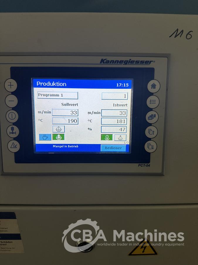 Used 2014 Kannegiesser 3x1200x3500 Ironing Line Steam 1-2-4 lanes