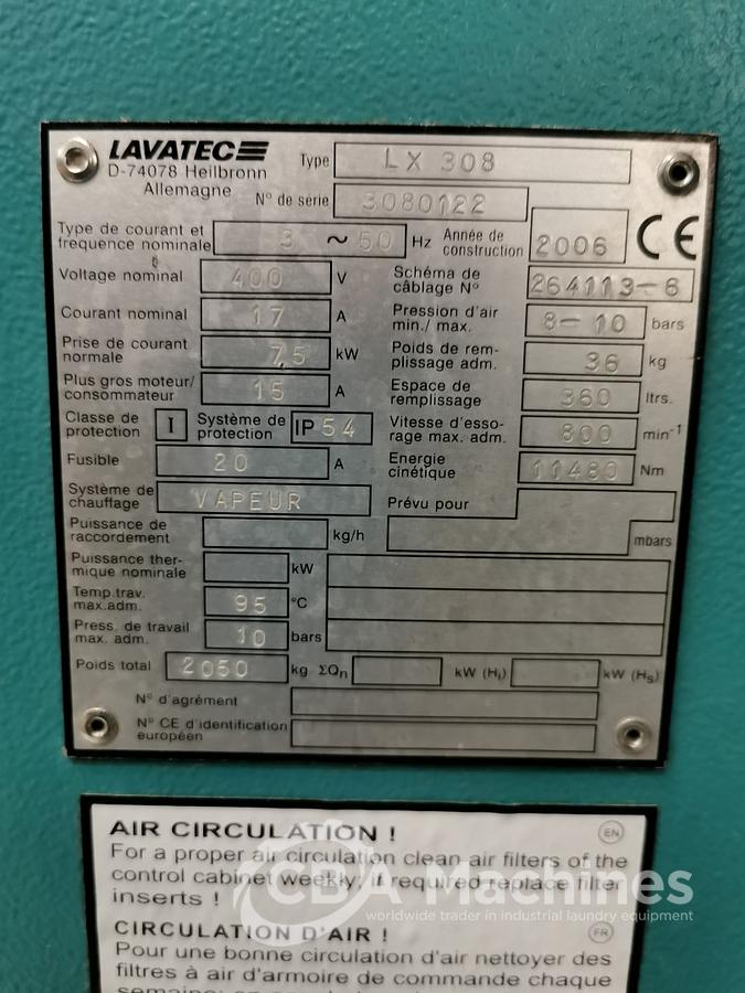 Used 2006 Washer Extractor Lavatec Med. LX 308 - 36kg ( 513 )