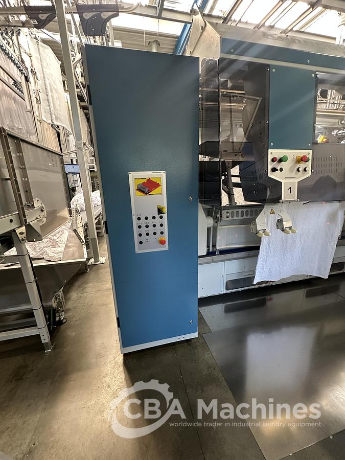 Used 2023 Kannegiesser Ironing line EMQ synchro pro 40-01+2-4/4-1/2 (1033) + HighPower HPM 3x1200x4000mm (1034) + SFM-E 40(42)-1/2-3-KR3-R-ISP4 (1035)