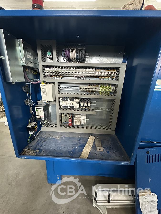 Used 2013 Lapauw small piece ironing line with vacuum table 1 roll 1600 Gas ironer and unifold 