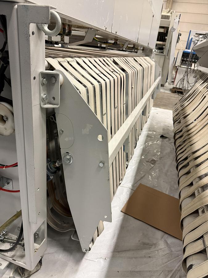 Used 2009 Ironing Line Lapauw 2x1200x3300 GAS + Jensen Classic + MFS Folder (905-906-907)