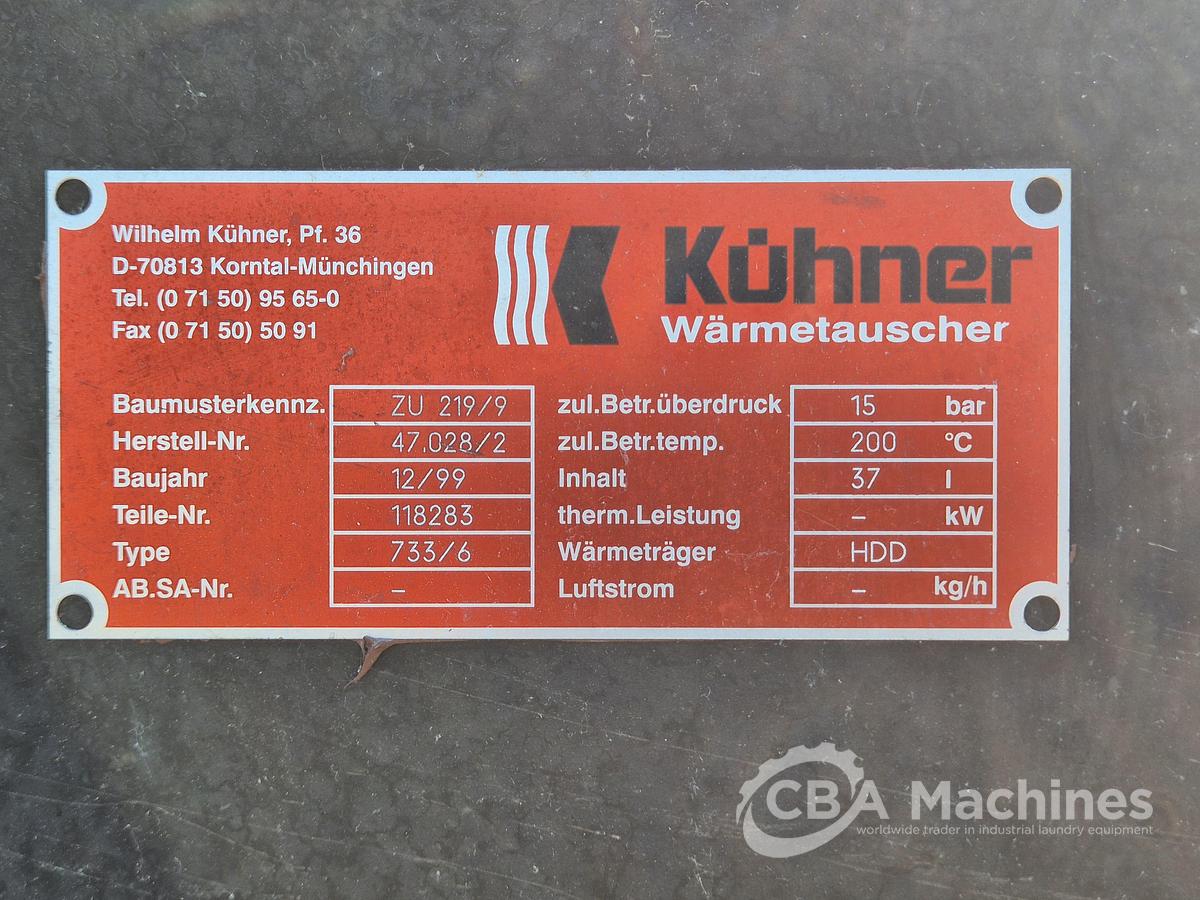 Used 1999 Dryer Lavatec TT733 D Steam 50kg with legs 175cm (854)