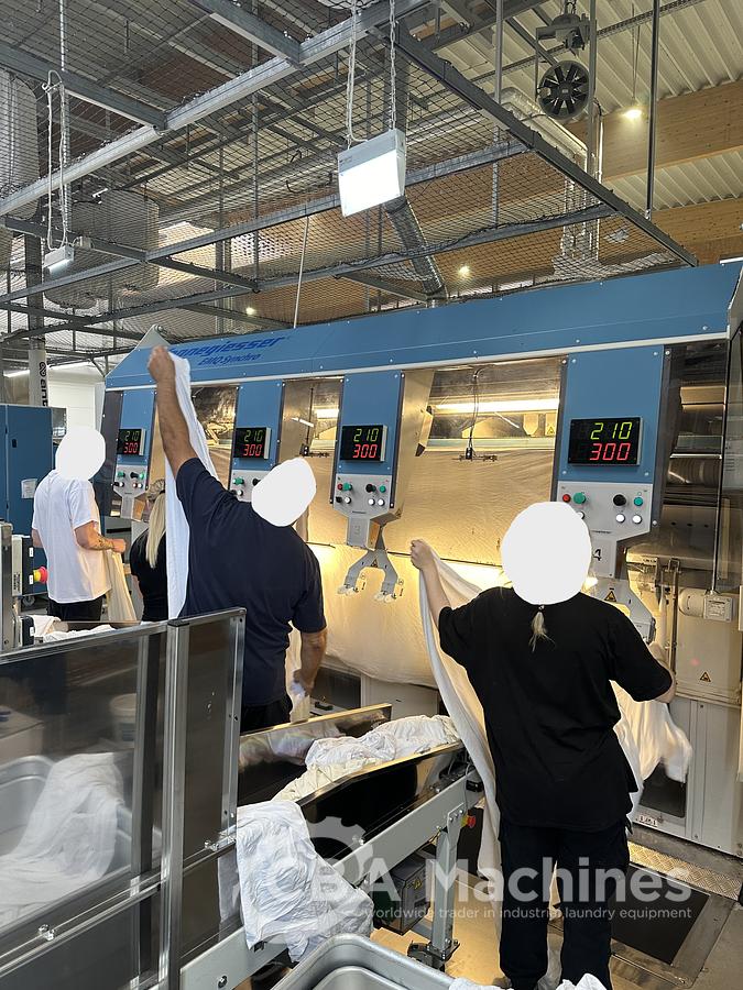 Used 2014 Kannegiesser 3x1200x3500 Ironing Line Steam 1-2-4 lanes