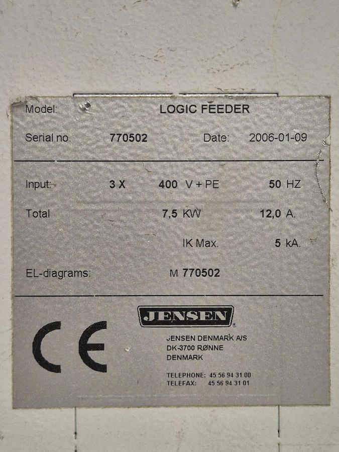 Used 2006 Feeder Jensen Logic 77 - 3500mm 1-2-4 lanes overhauled in 2019 (820)