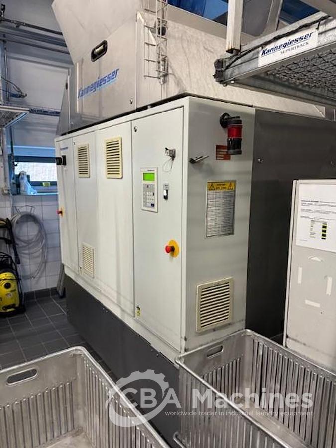 Used 2008 Kannegiesser CBW System 8x36kg PowerTrans BT + centrifuge + 3x DT40 GAS + Shuttle