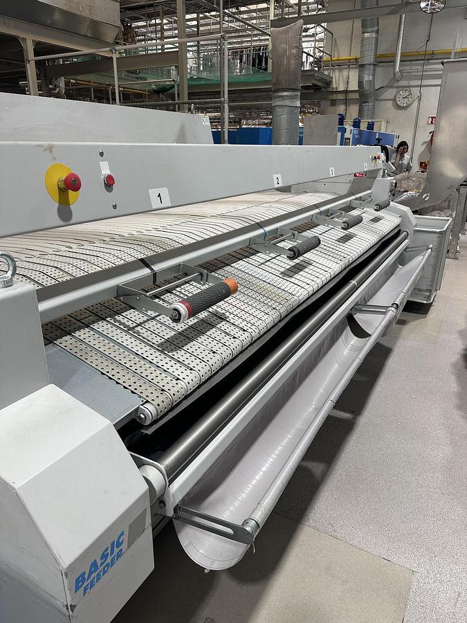 Used 2009 Ironing Line Lapauw 2x1200x3300 GAS + Jensen Classic + MFS Folder (905-906-907)