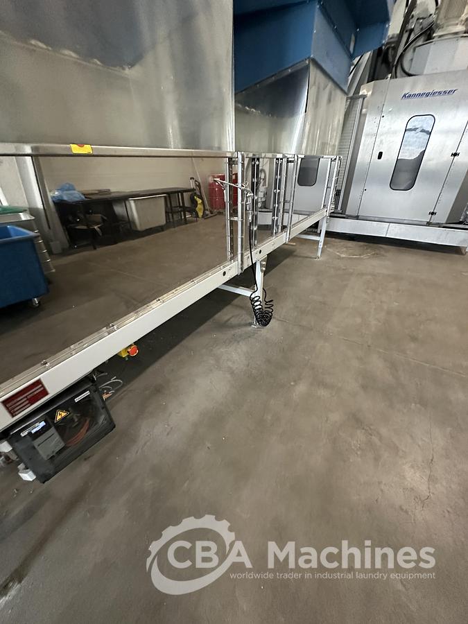 Used 2020 Kannegiesser Complete CBW Tunnel System PT 13x60 + Press PP10-60-40 + Shuttle + 3x DII-60 GAS + Step Conveyor + Lint Filter + Conveyors