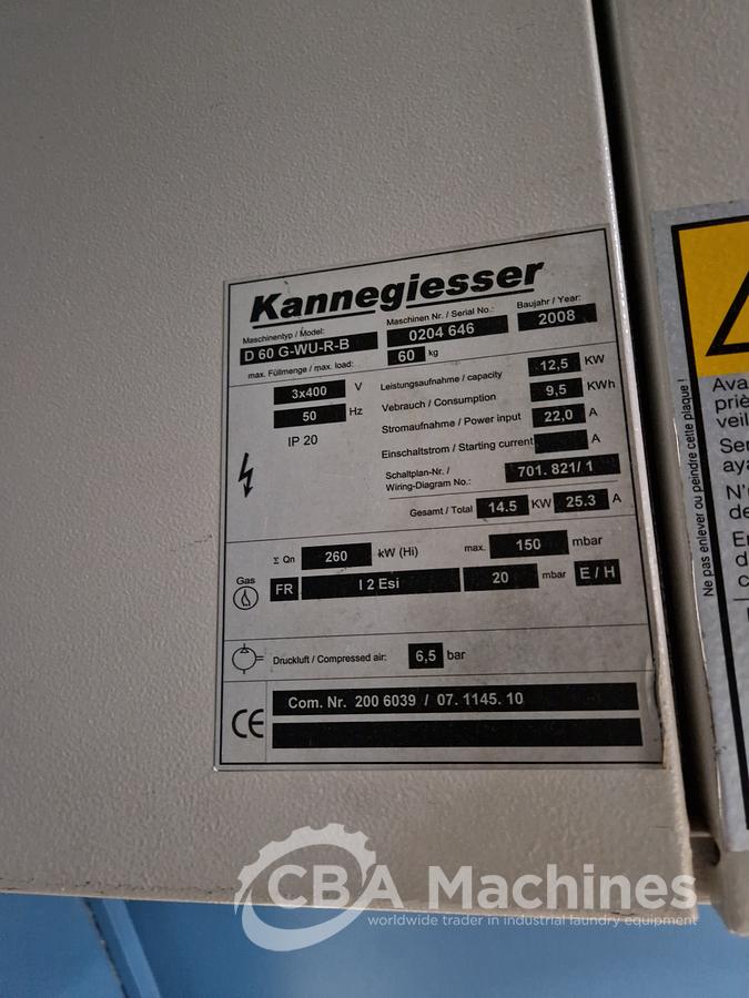 Gebraucht 2008 Trockner Kannegiesser D60 G-WU-R-B ( 716 )