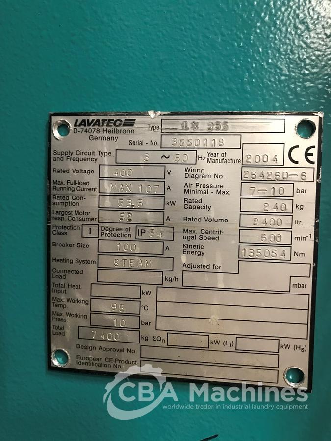 Used 2004 Washer Extractor Lavatec LX355 - 240kg ( 481 )