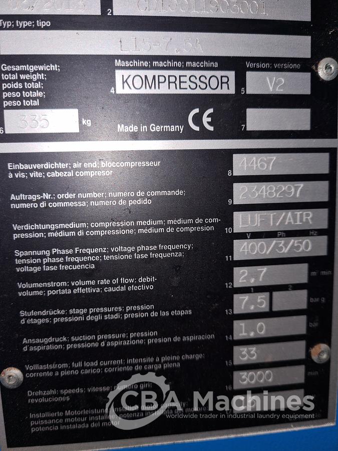 Used 2013 Miscellaneous 2x Compressor Met Vat en  ( 474 )