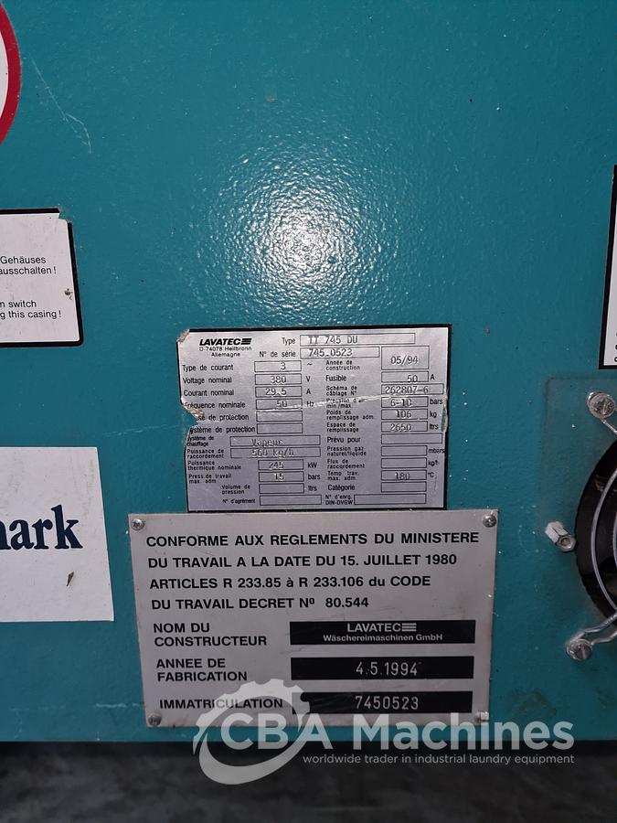 Used 1994 Dryer Lavatec TT745DU ( 670 )