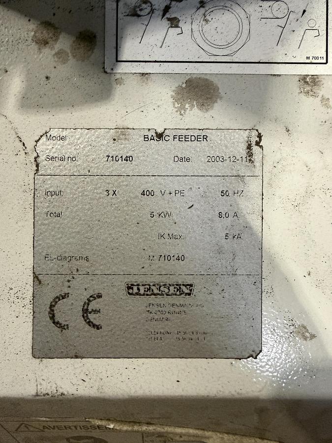 Used 2003 Jensen Basic Feeder 3300mm