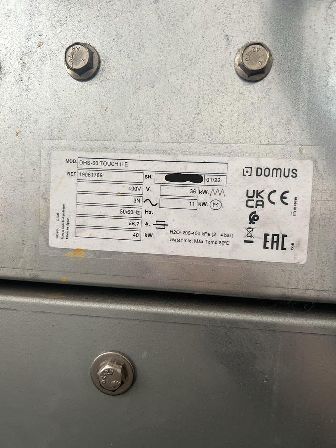 Used 2022 Washer Extractor Domus Ecovolution DHS-60kg Touch II E (911)