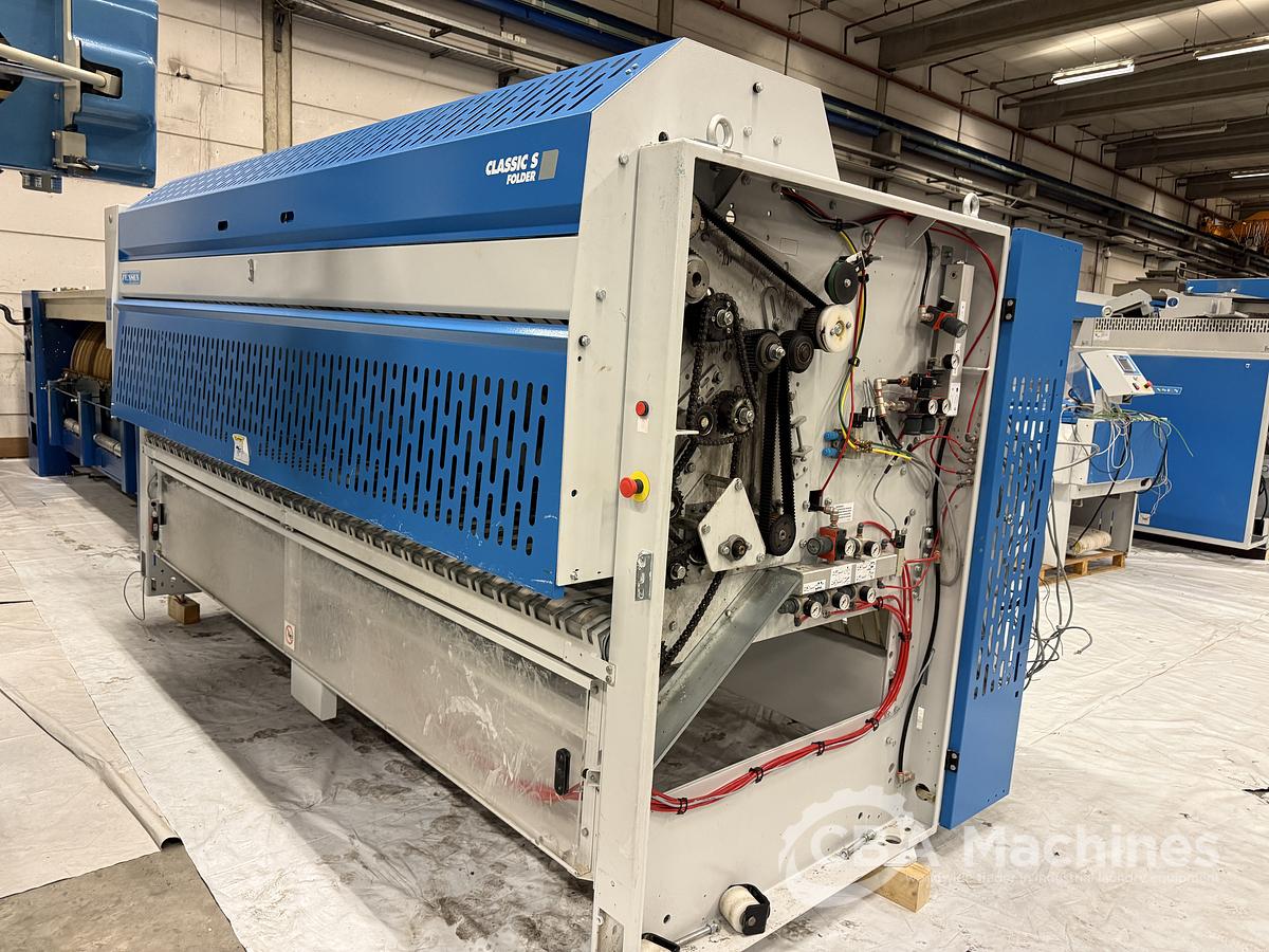 Used 2009 Ironing Line Lapauw 2x1200x3300 GAS + Jensen Classic + MFS Folder (905-906-907)