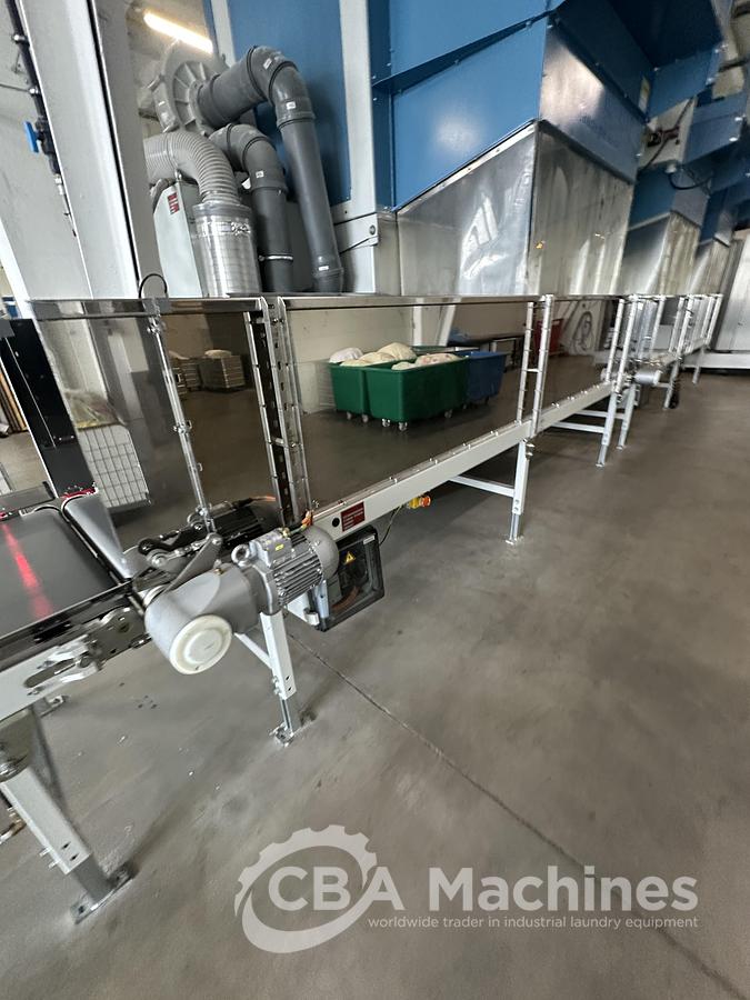 Used 2020 Kannegiesser Complete CBW Tunnel System PT 13x60 + Press PP10-60-40 + Shuttle + 3x DII-60 GAS + Step Conveyor + Lint Filter + Conveyors