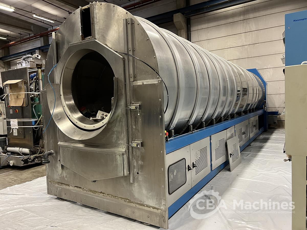 Usato TRANSFERON 13x50kg SISTEMA COMPLETO TUNNEL ANNO 2010 con Pressa + Navetta + 2 Essiccatoi a gas + 1 Essiccatore per pezzi+ Nastro di carico