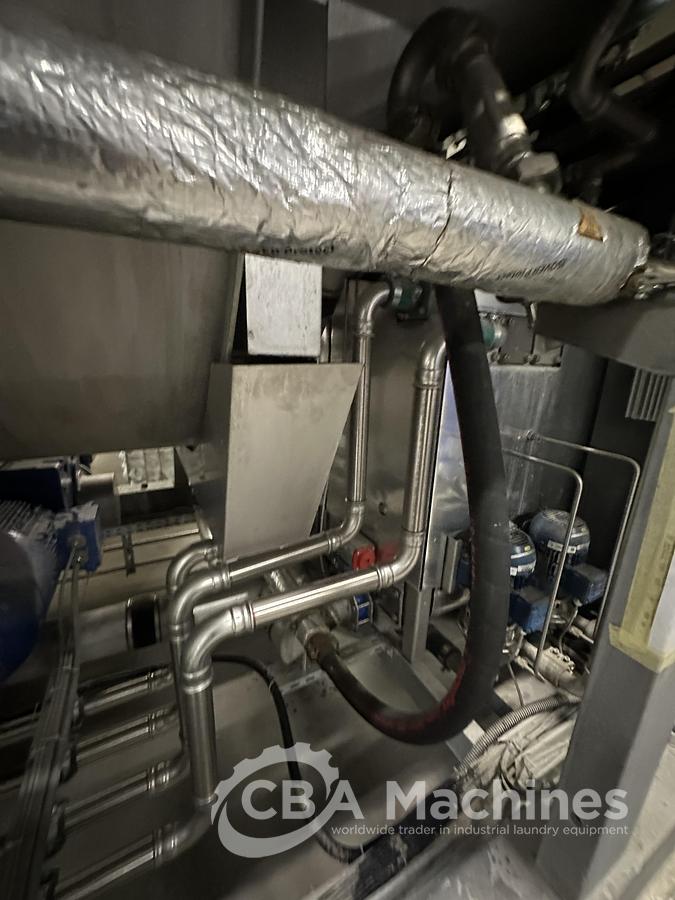 Used 2020 Kannegiesser Complete CBW Tunnel System PT 13x60 + Press PP10-60-40 + Shuttle + 3x DII-60 GAS + Step Conveyor + Lint Filter + Conveyors