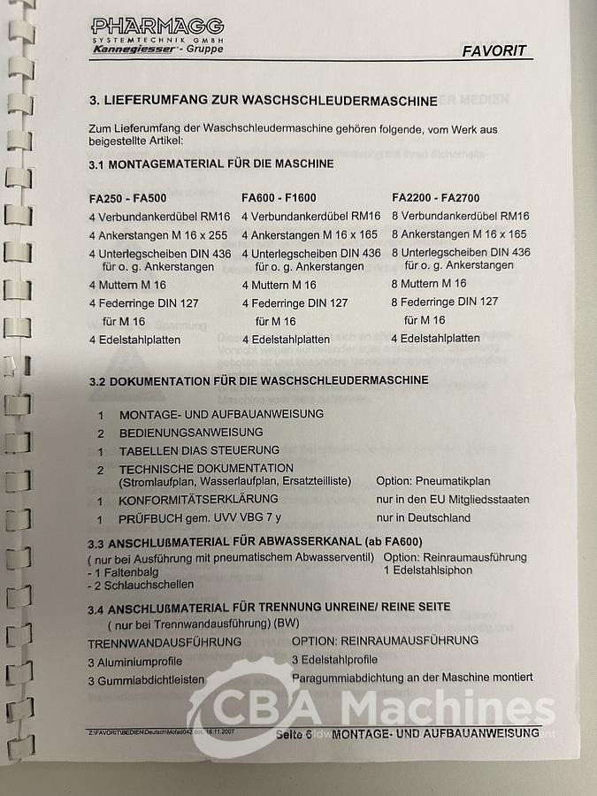 Used 2008 Kannegiesser FA 250