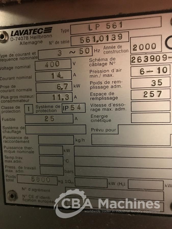 Used 2000 Press Lavatec LP561 35kg 30 bar ( 444 )