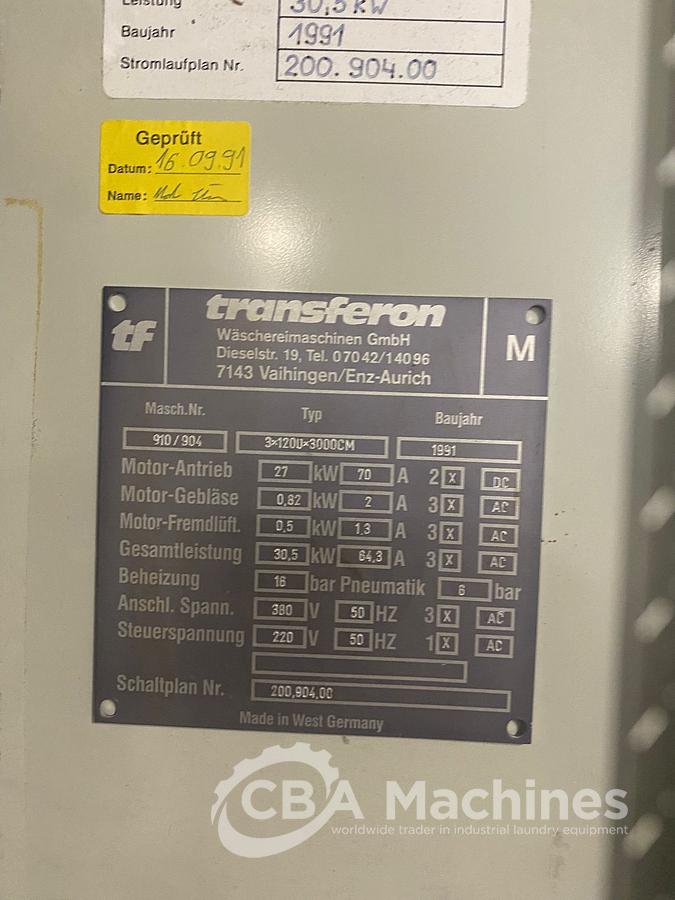 Used 1991 Ironer Transferron 2 roll 1200 x 3000mm ( 758 )