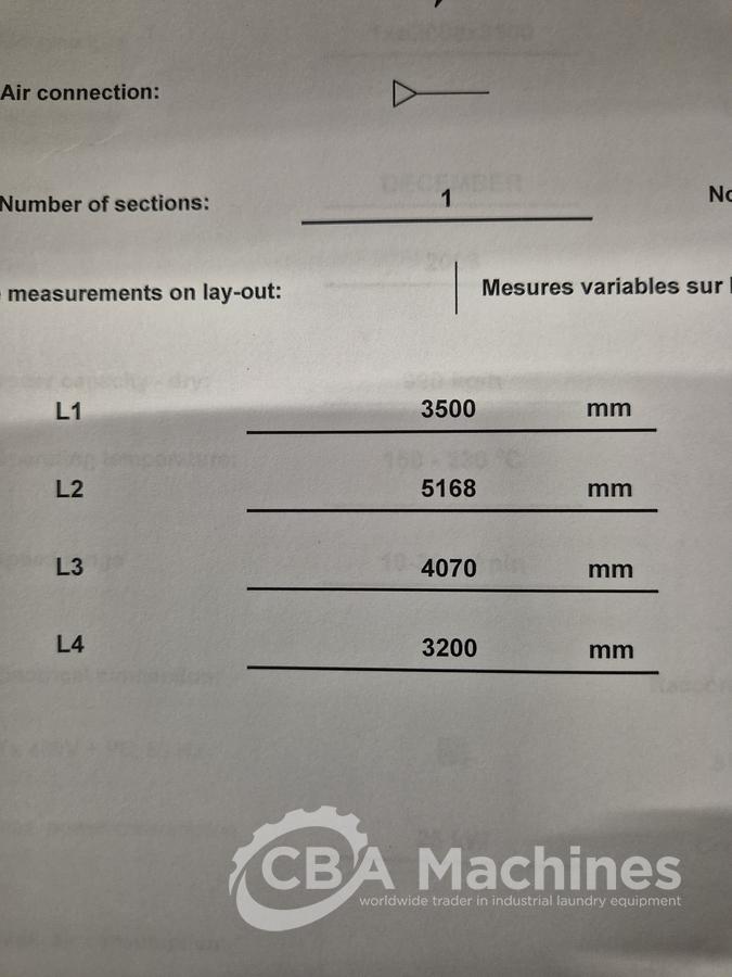 Used 2008 Jensen GAS Ironing Line 1 roll 2000x3500mm