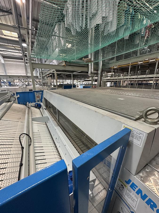 Used 2009 Ironing Line Lapauw 2x1200x3300 GAS + Jensen Classic + MFS Folder (905-906-907)