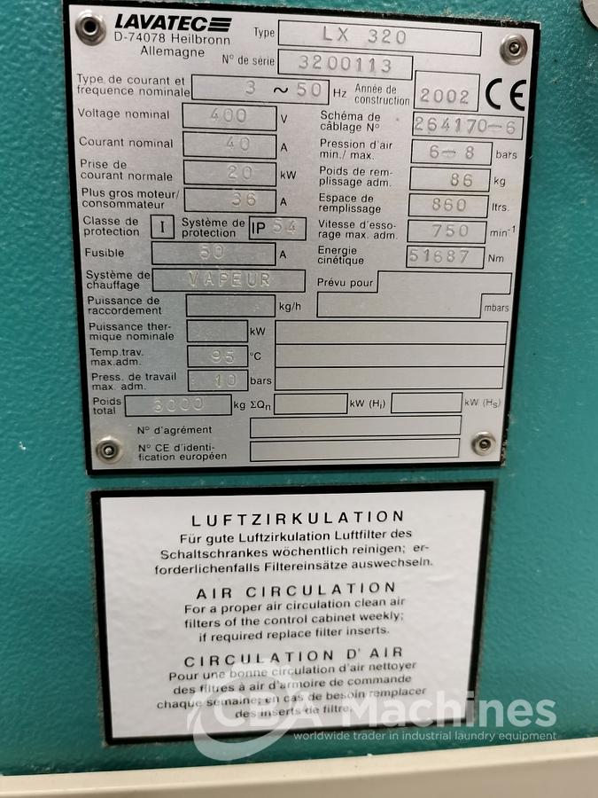 Used 2002 Washer Extractor Lavatec LX320 (86kg) ( 562 )