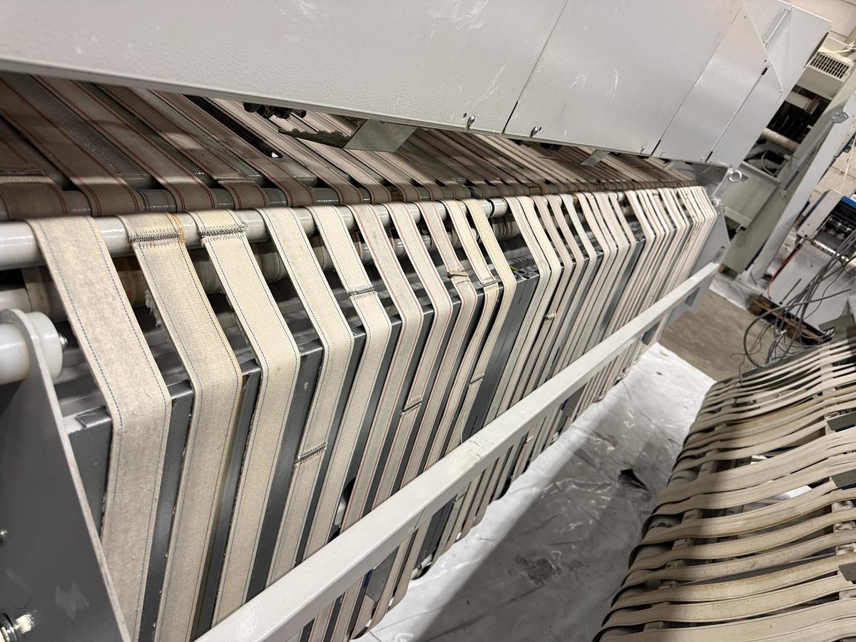 Used 2009 Ironing Line Lapauw 2x1200x3300 GAS + Jensen Classic + MFS Folder (905-906-907)