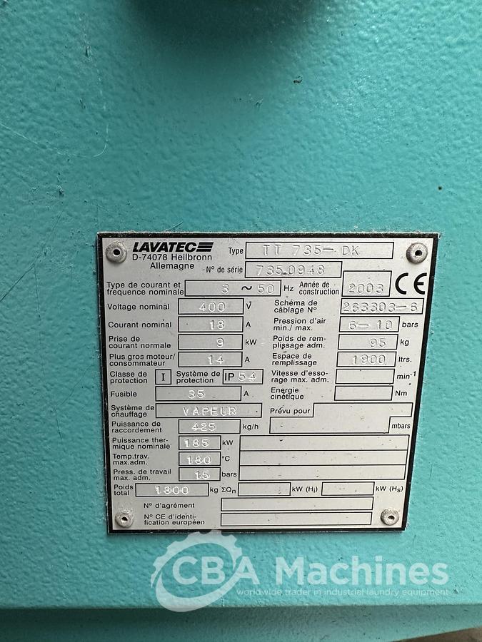 Used 2003 Dryer Lavatec TT735 DK - 95kg ( 683 )