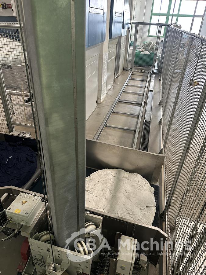 Used 2020 Kannegiesser Complete CBW Tunnel System PT 13x60 + Press PP10-60-40 + Shuttle + 3x DII-60 GAS + Step Conveyor + Lint Filter + Conveyors